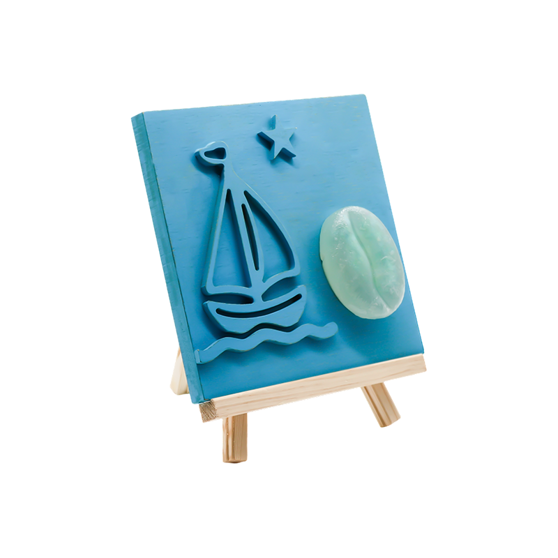 Ocean Color Sailboat Bamboo Carved Wood Lamp - Sail Shadow Baking