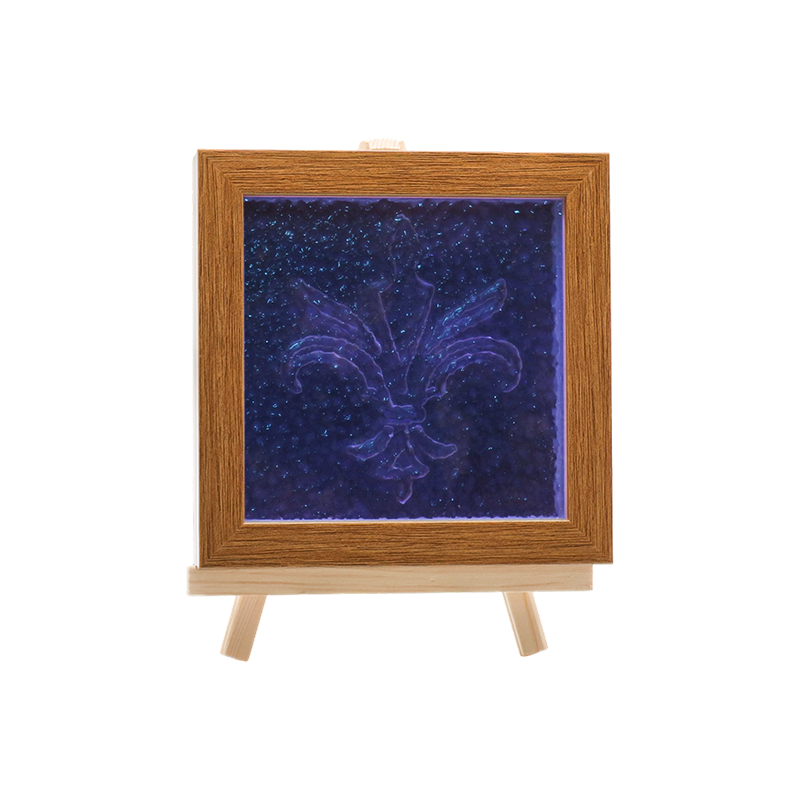 Neliömäinen vaaleanpunainen ja violetti terälehtirakenne kristallilamppu-Flower of Eden